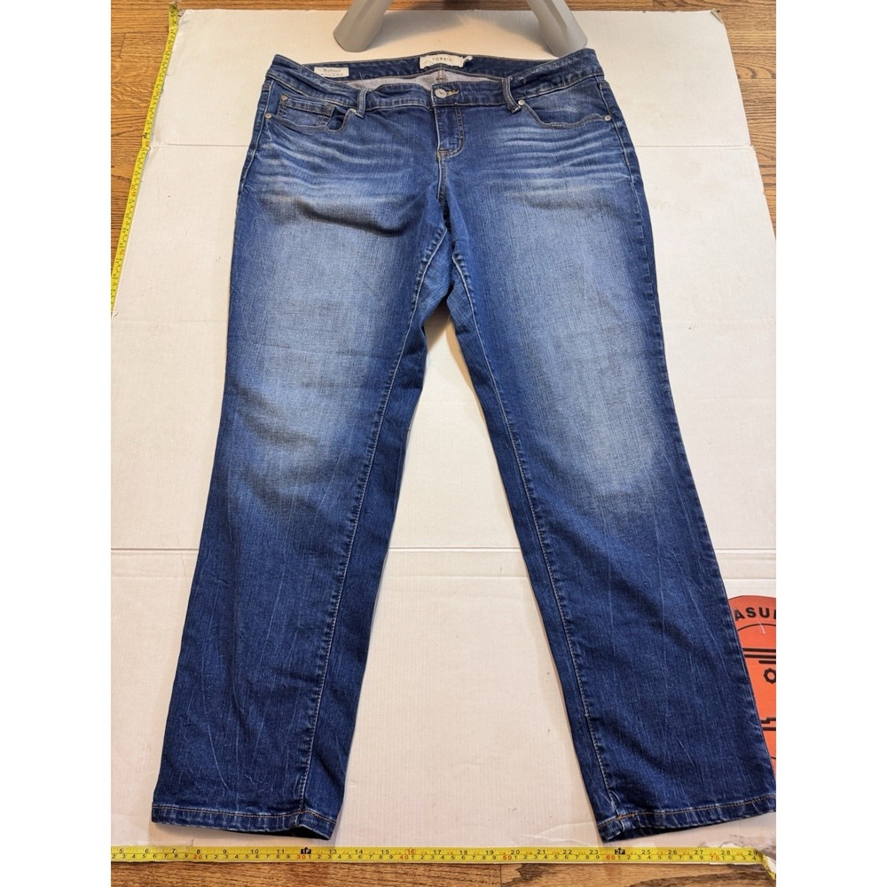 Torrid Blue Denim Straight Leg Boyfriend Wash Jeans Womans Size 18